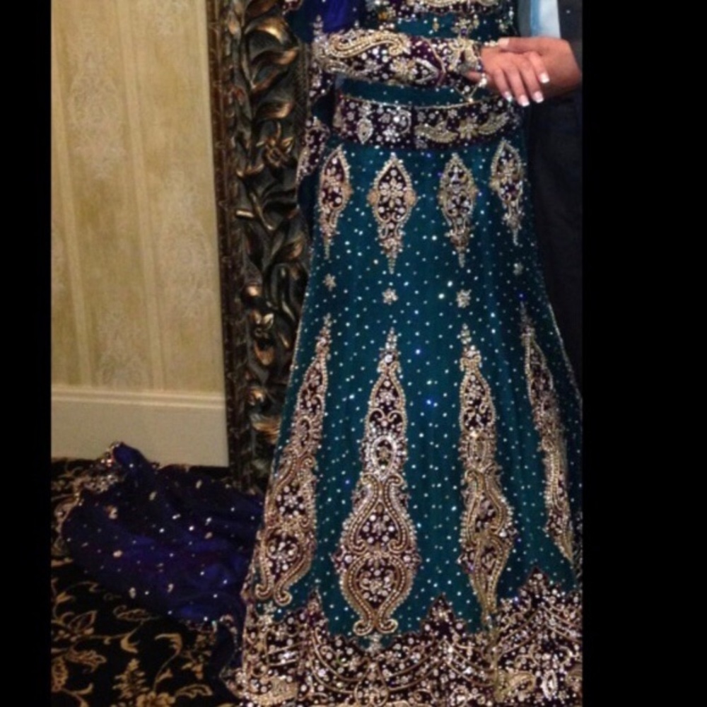 Beautiful fully beaded Indian gown! Worn once!